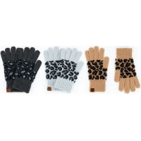 Britt's Knits Snow Leopard Knit Gloves