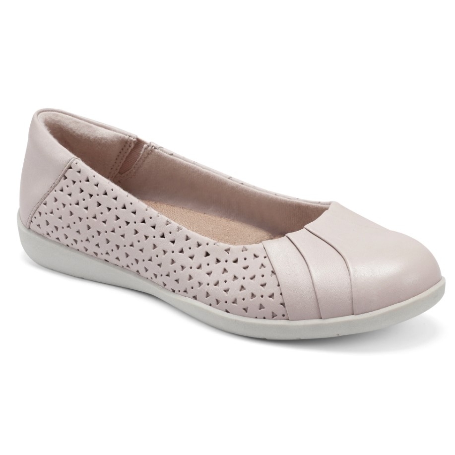 Earth Origins Womens Fiona Leather Slip On Ballet Flats