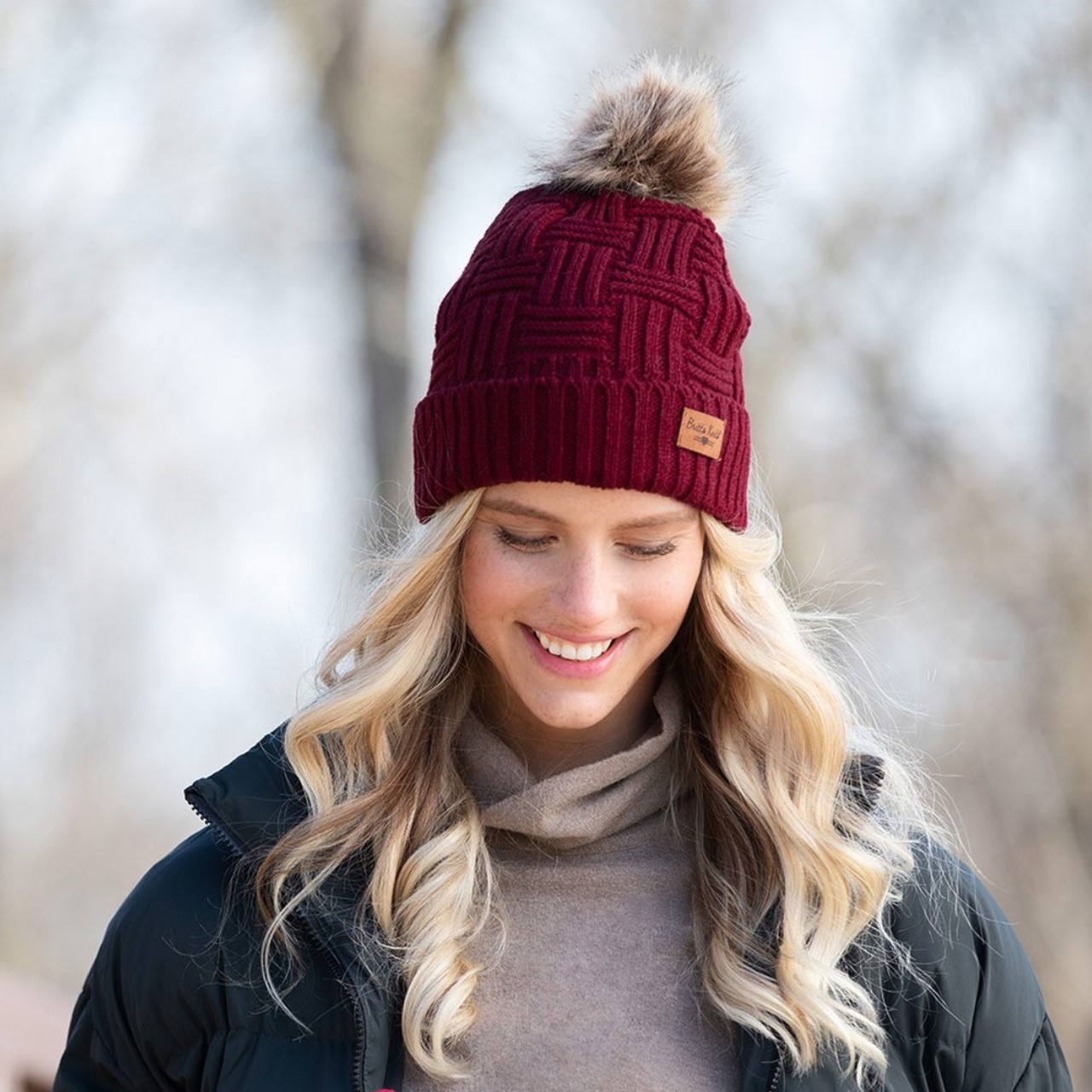 Britt's Knits Plush-Lined Pom Hat