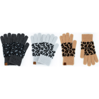 Britt's Knits Snow Leopard Knit Gloves