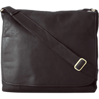 Derek Alexander PB-8121 Large 3/4 Flap Messenger Bag